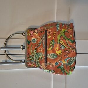 Patricia Nash Leather Handbag Novella Frame Bag Brown Purse with Crossbody Nwot